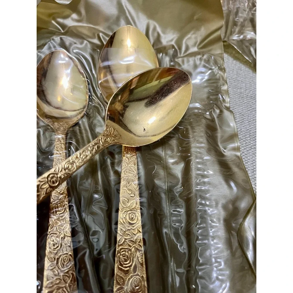 Vtg CELLINI ROMANESQUE Set of 8 Flatware 1 Pc MISSING W/ Butter Sugar Spoon Case
